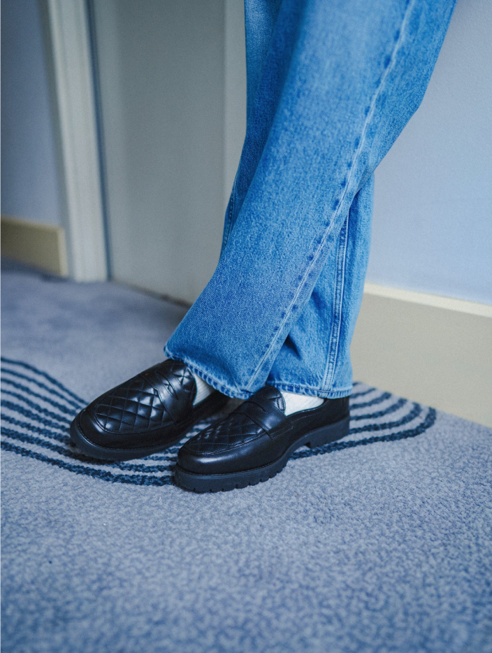 Vadillo Penny Loafer - Solid Black Leather (Eva Combat)