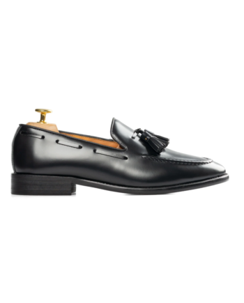 Tassel Loafer - Black Polished Leather