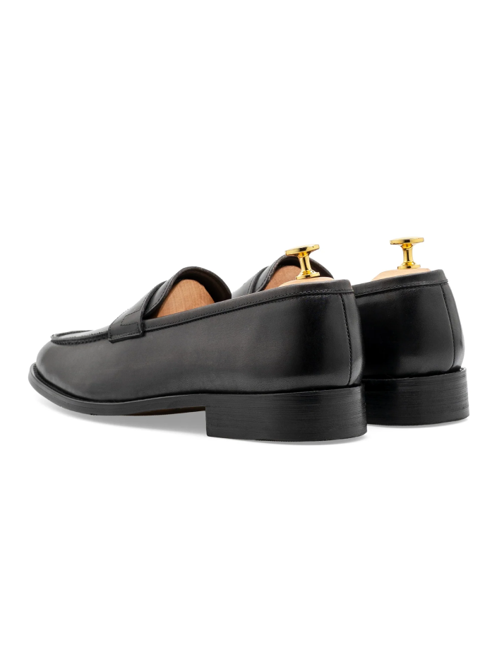Penny Loafer - Black Grey (Hand Painted Patina)